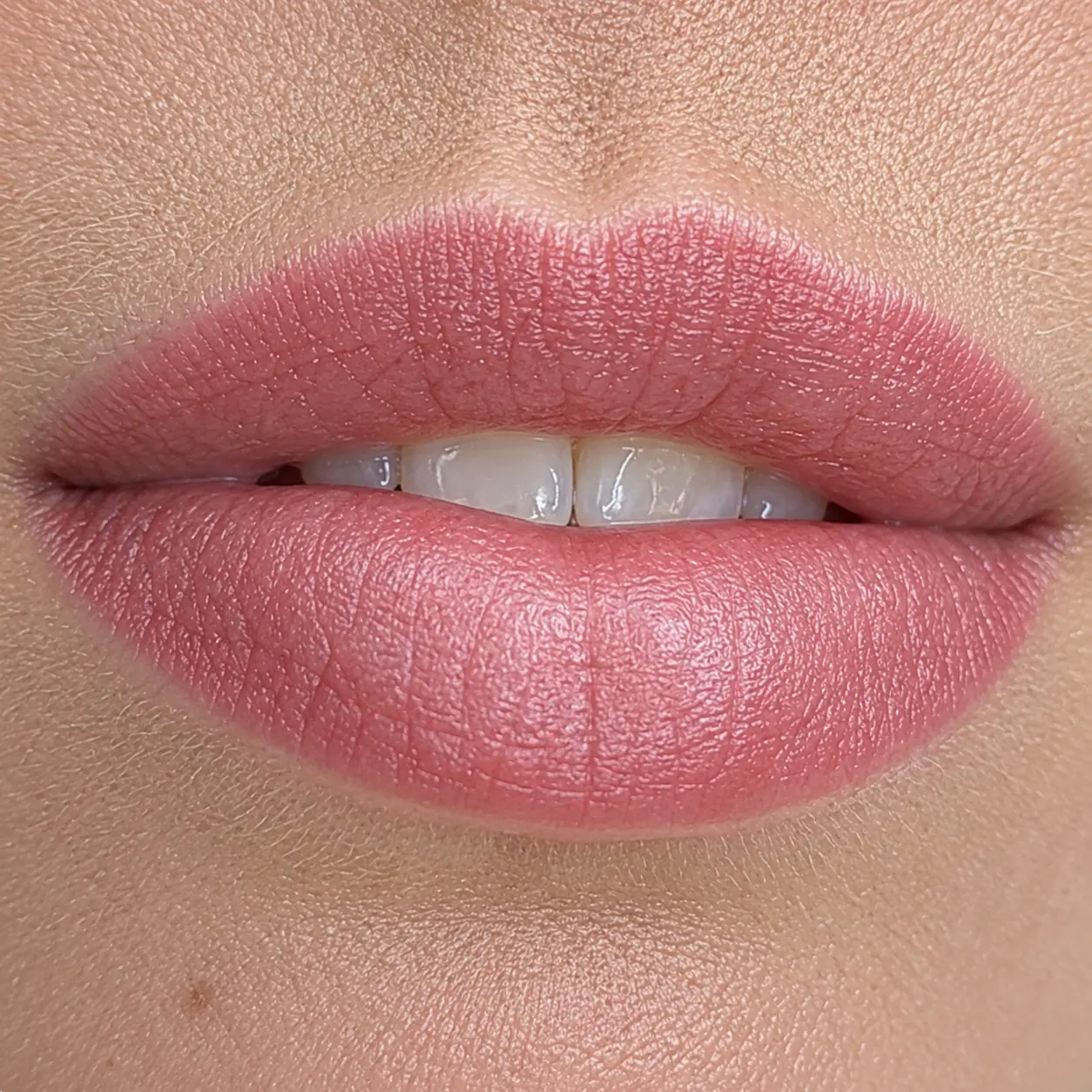 Healed lip blush result — soft natural tint