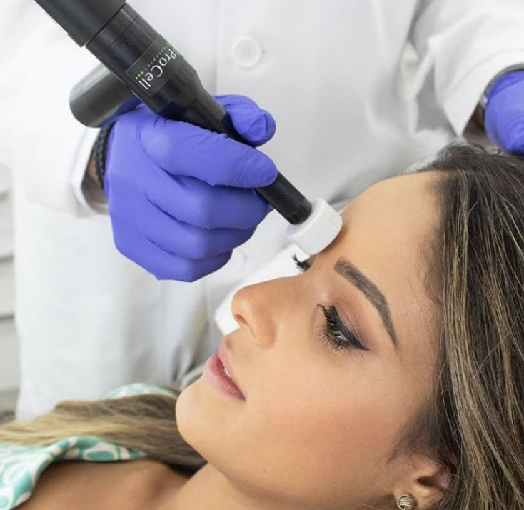 Microchanneling skin rejuvenation close-up