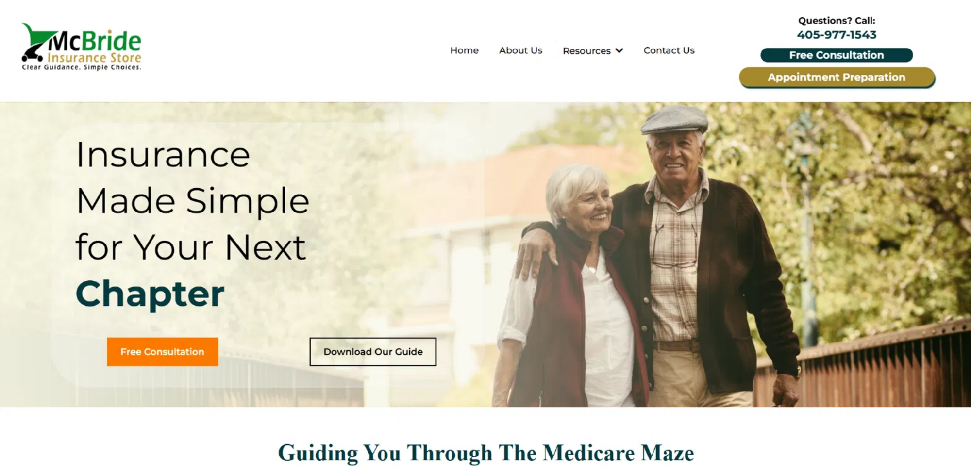 McBride Insurance Store website
