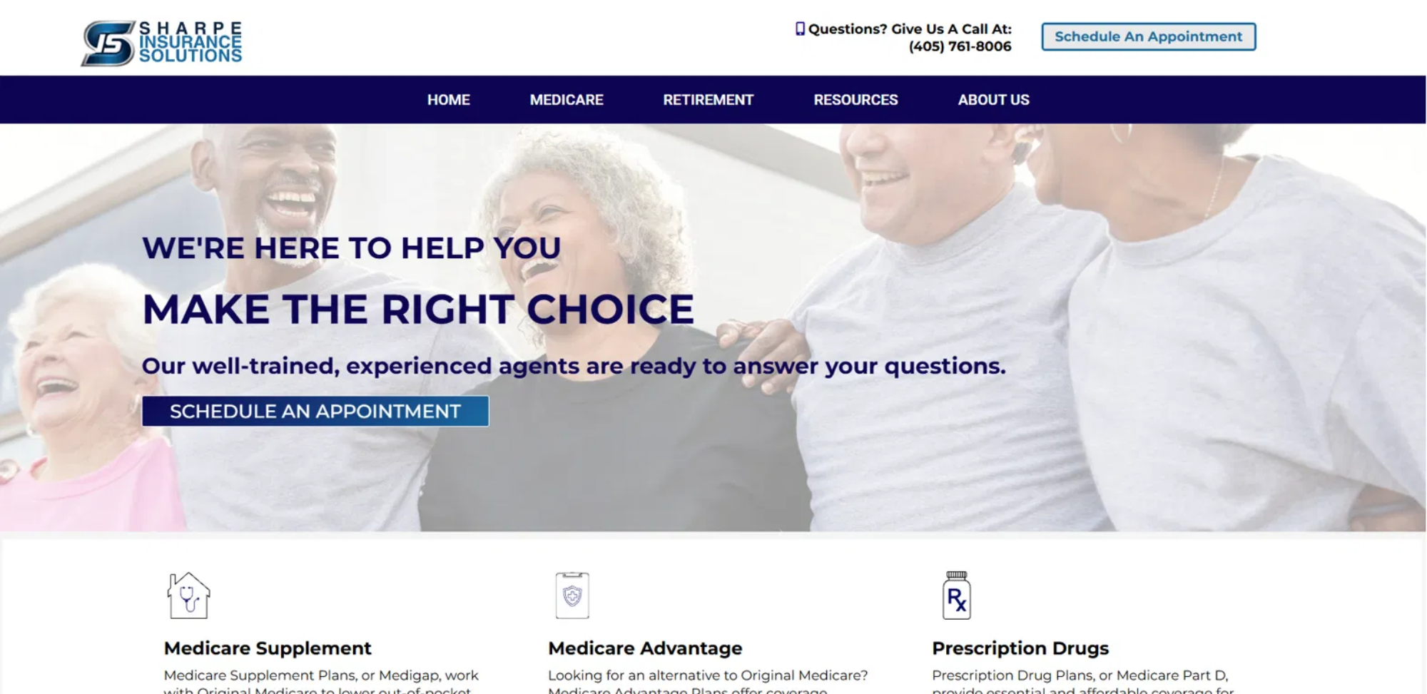 Sharpe Insurance Solutions website