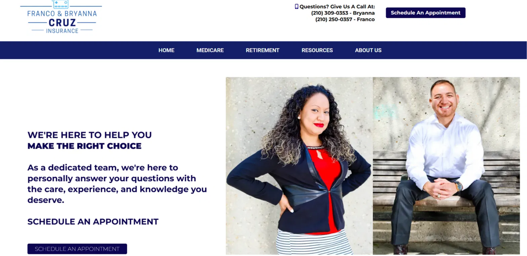 Franco and Bryanna Cruz Insurance website