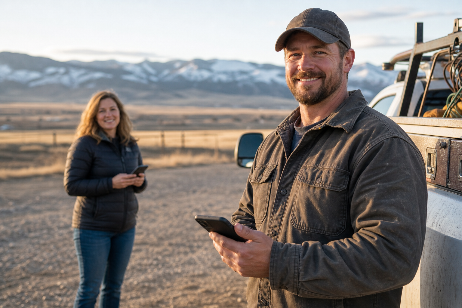 Montana shop owner sending a review request to get more Google reviews after finishing a job