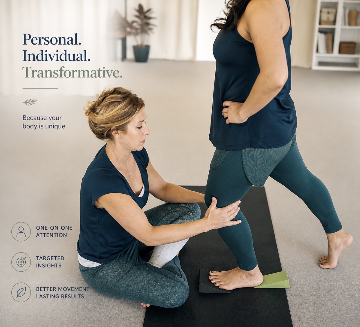 Marion McRae working hands-on with a client — Personal. Individual. Transformative. Because your body is unique.
