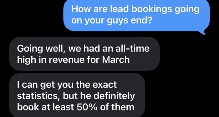 Text: we had an all-time high in revenue for March