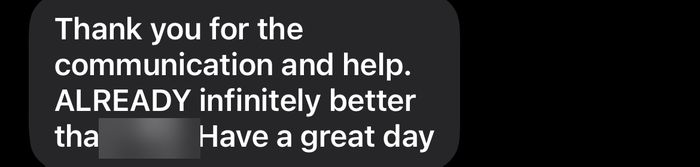 Text: Already infinitely better than our last agency