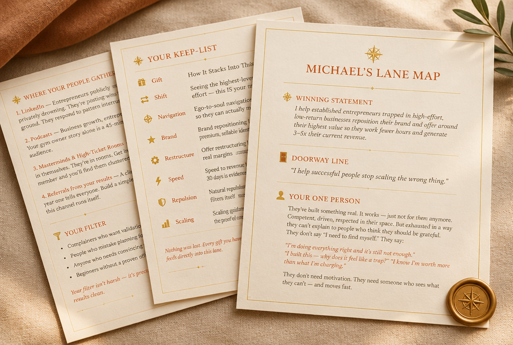 Michael's Lane Map — the branded document Xero builds