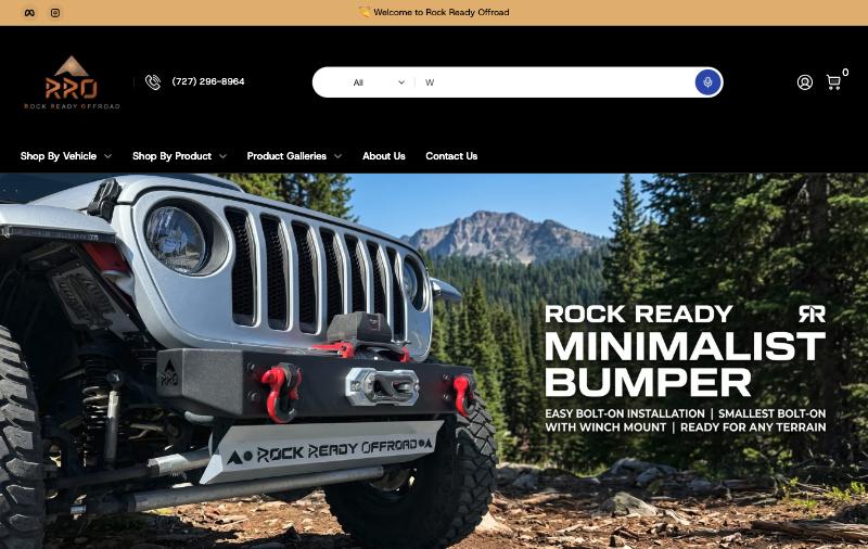 Rock Ready Offroad, a Shopify store built by StreetSpan Media, shown on a desktop browser