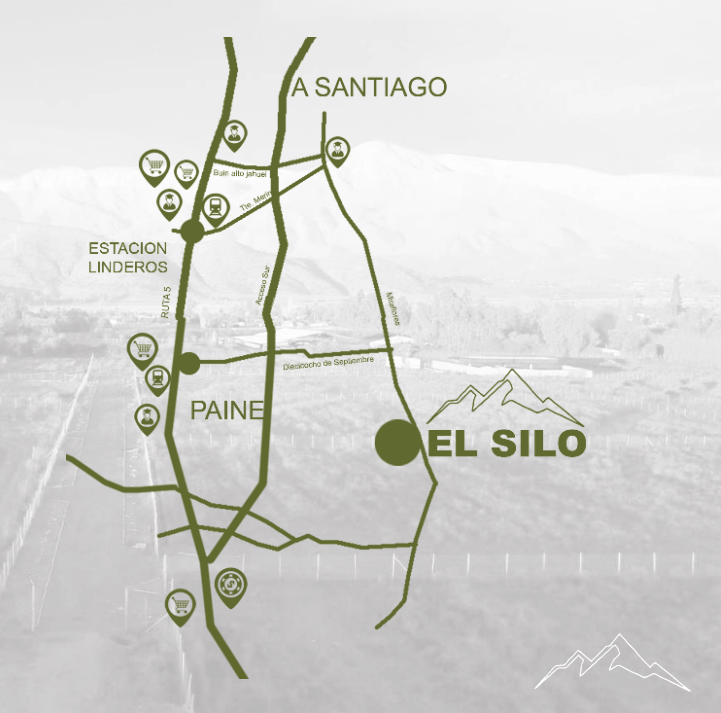 Mapa de ubicación El Silo en Huelquén, Paine