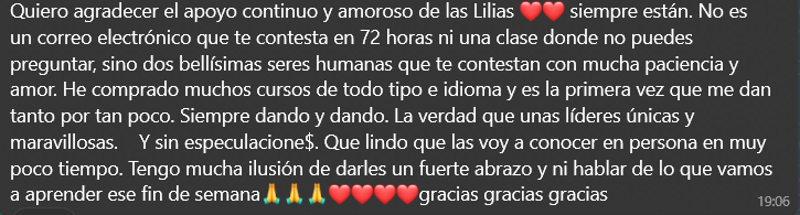 Mensaje de una alumna de Impulso IA