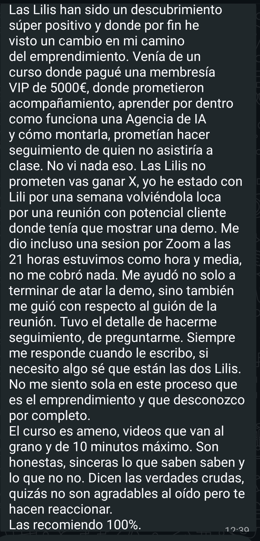 Testimonio VIP