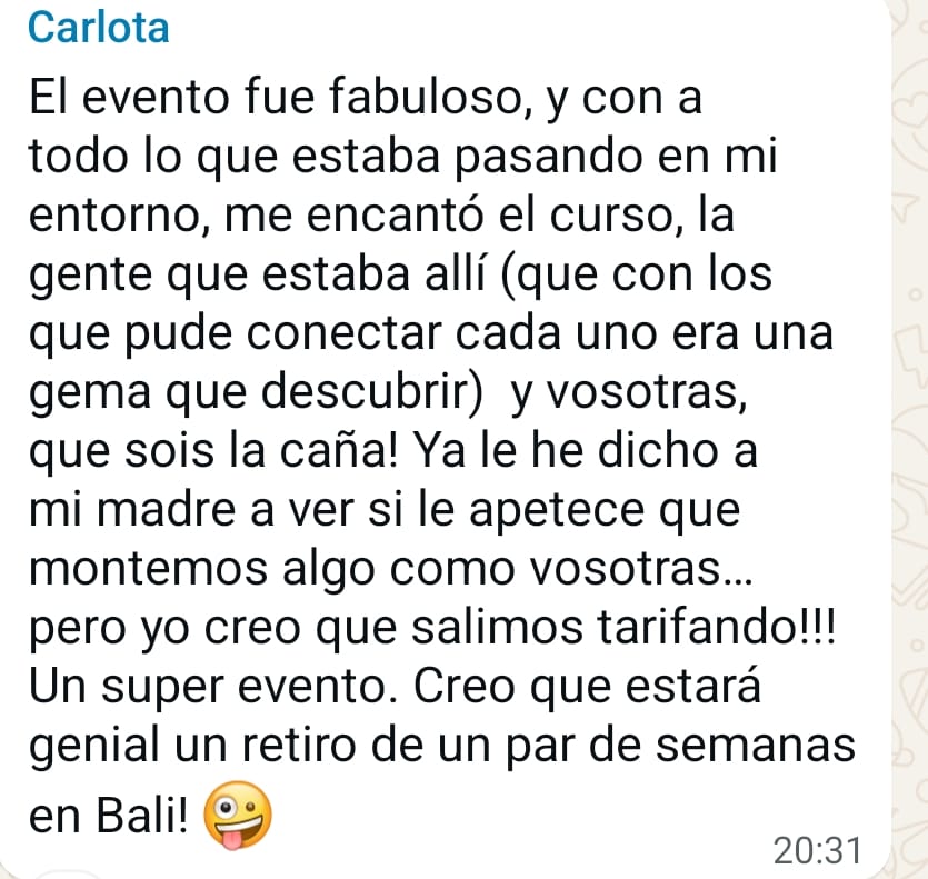 Mensaje de una alumna de Impulso IA