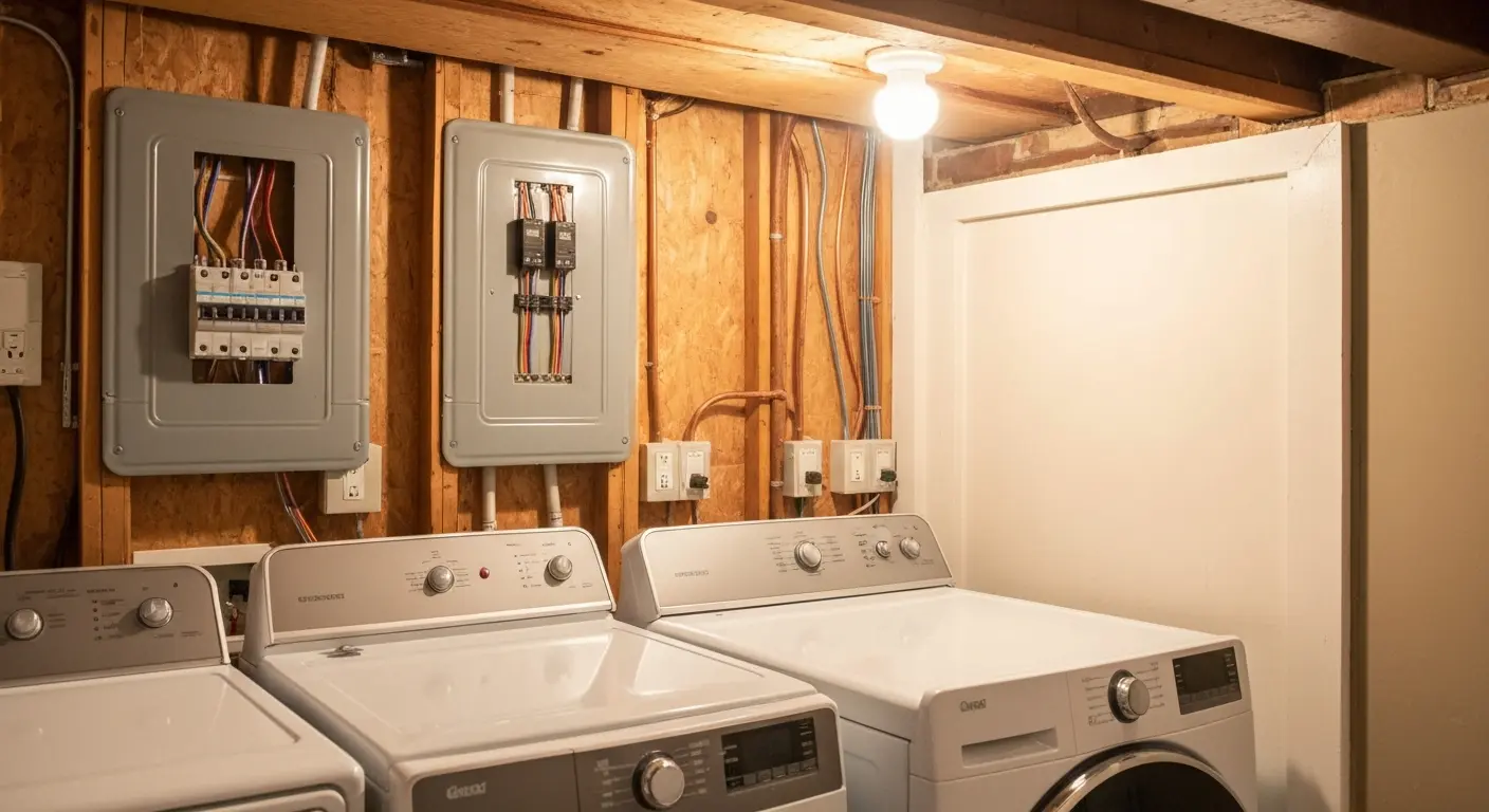 Laundry room electrical installation