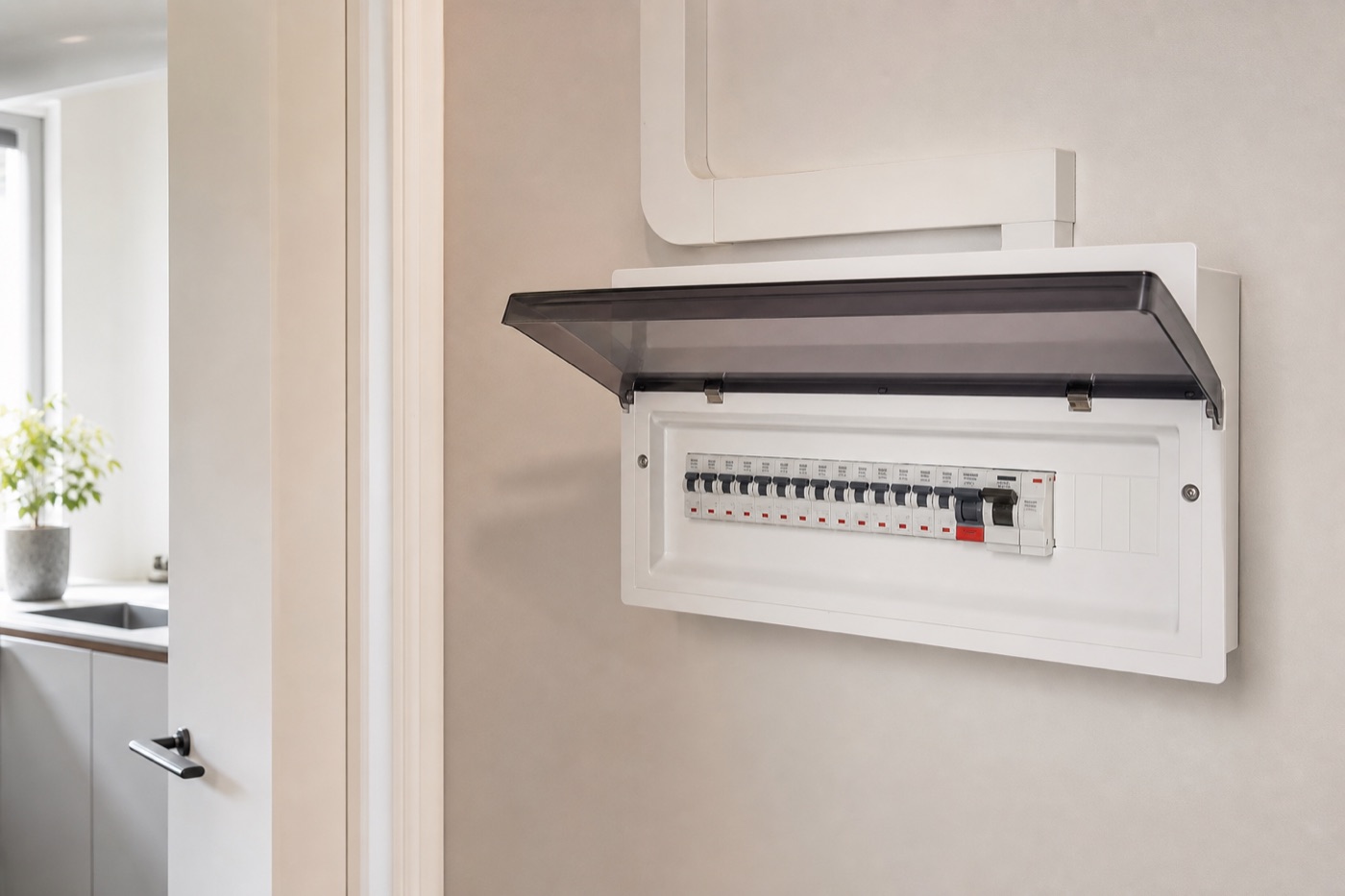 A modern fuse box professionally installed by Wiredd in Greater Belfast