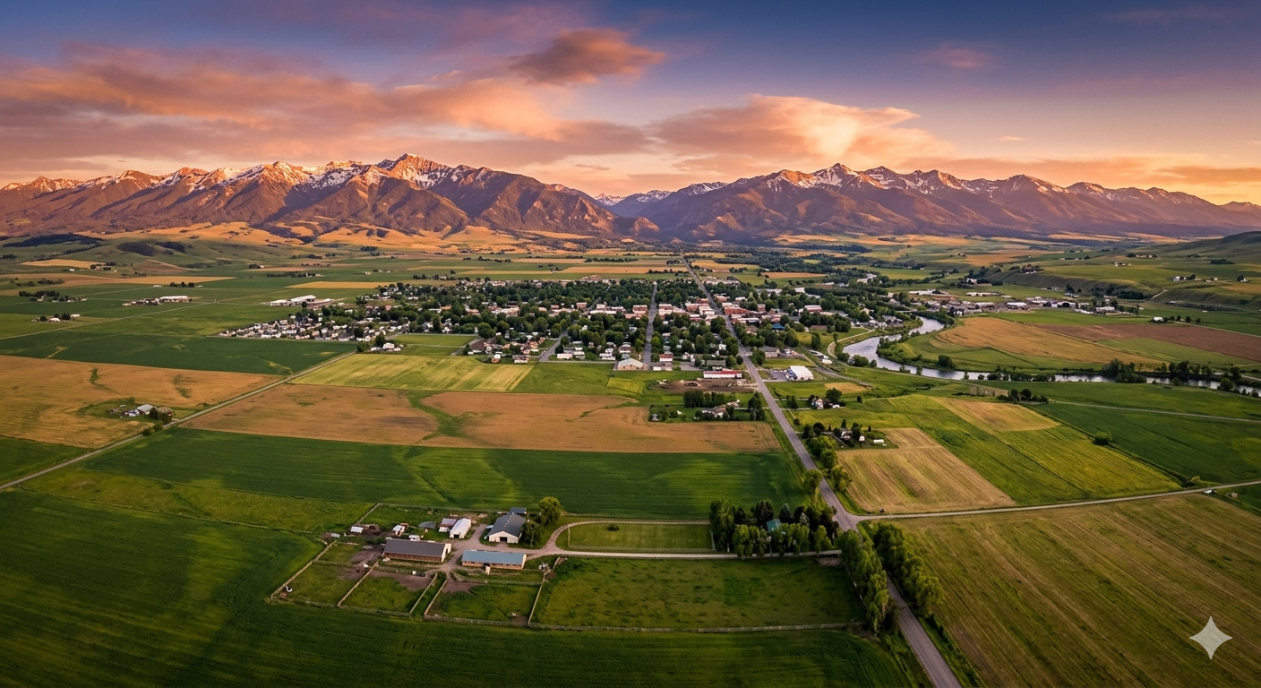 Overhead View of Manhattan Montana Overhead View of Manhattan Montana