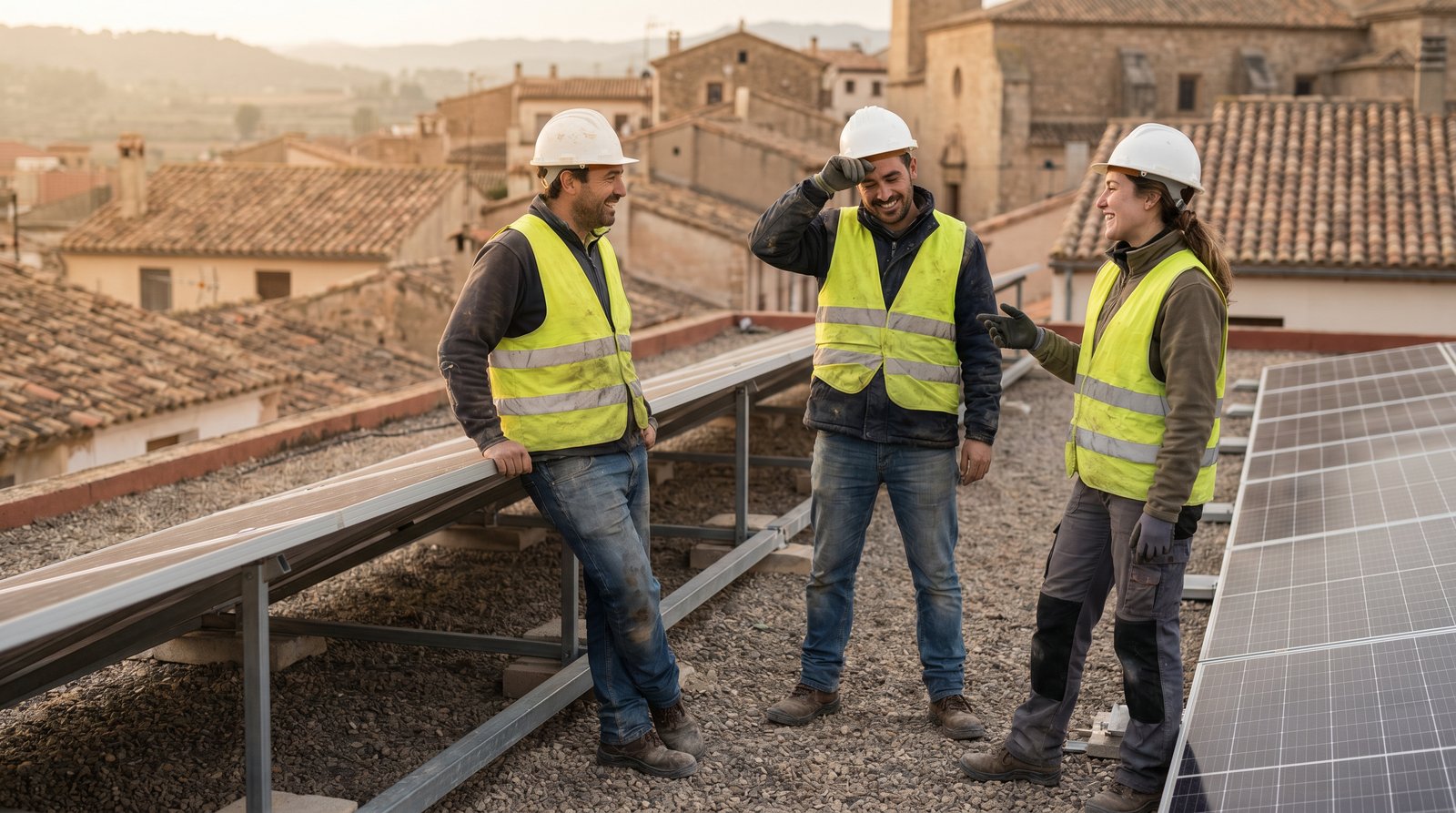 Equipo de instaladores solares