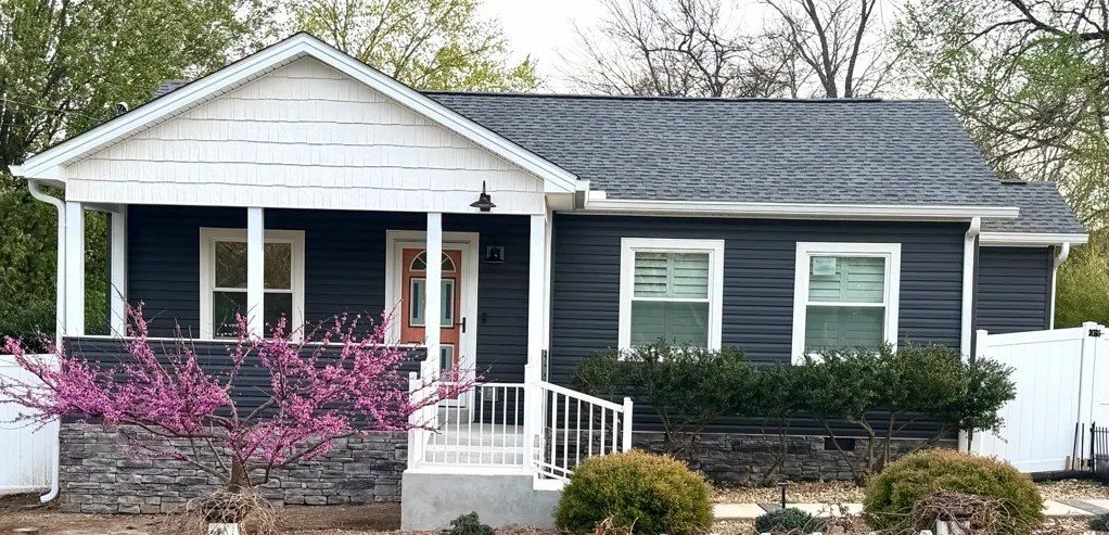 Donelson, TN home after a full remodel with new siding, roof, and front porch