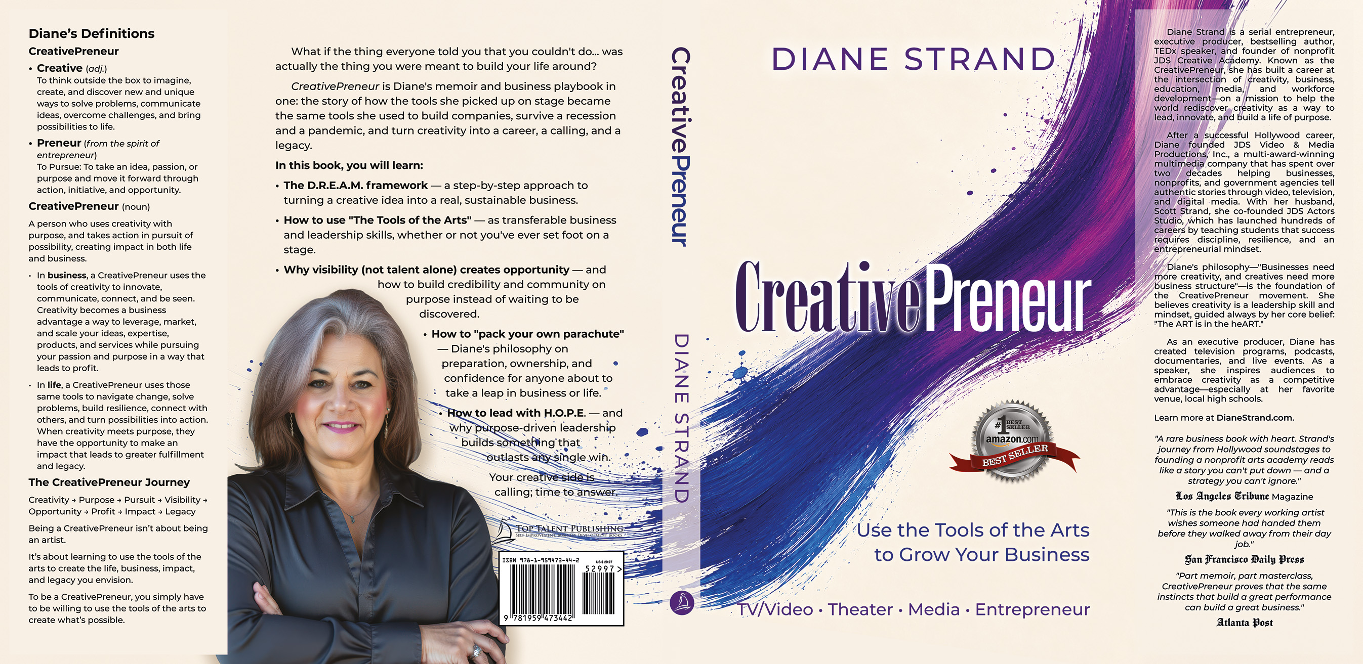 CreativePreneur book jacket by Diane Strand, featuring the bestselling business and creativity book cover, author photo, book description, definitions, and reviews. CreativePreneur book jacket by Diane Strand, featuring the bestselling business and creativity book cover, author photo, book description, definitions, and reviews.