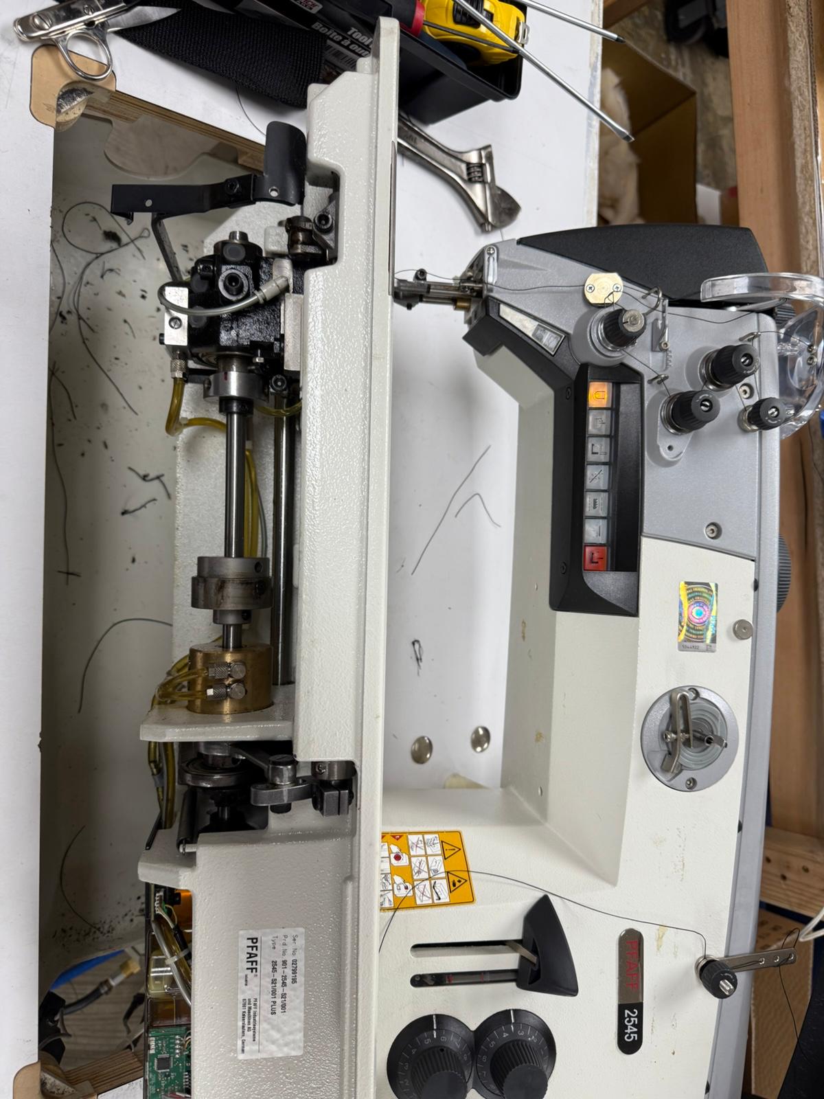 Industrial sewing machine repair detail