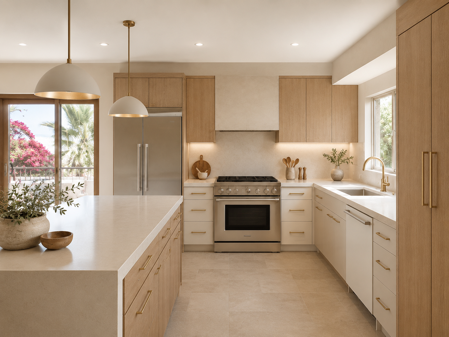 Modern kitchen design after transformation