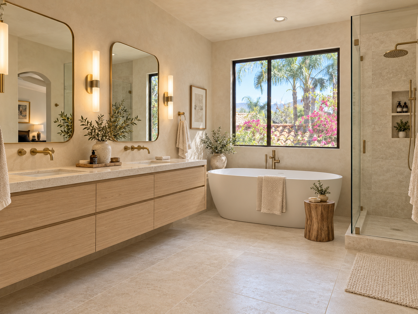 Modern California bathroom after renovation