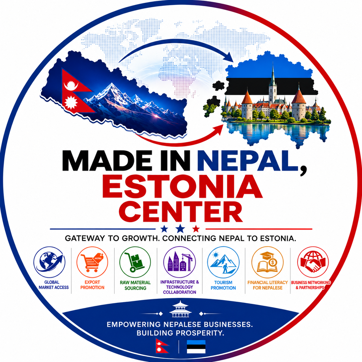 Made in Nepal, Latvia Center logo