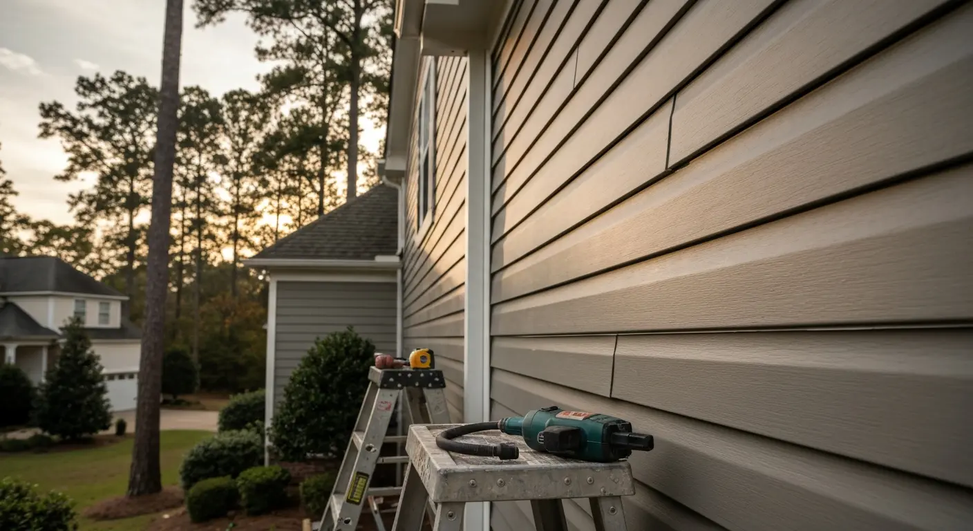 Siding contractor work on Cobb County home exterior