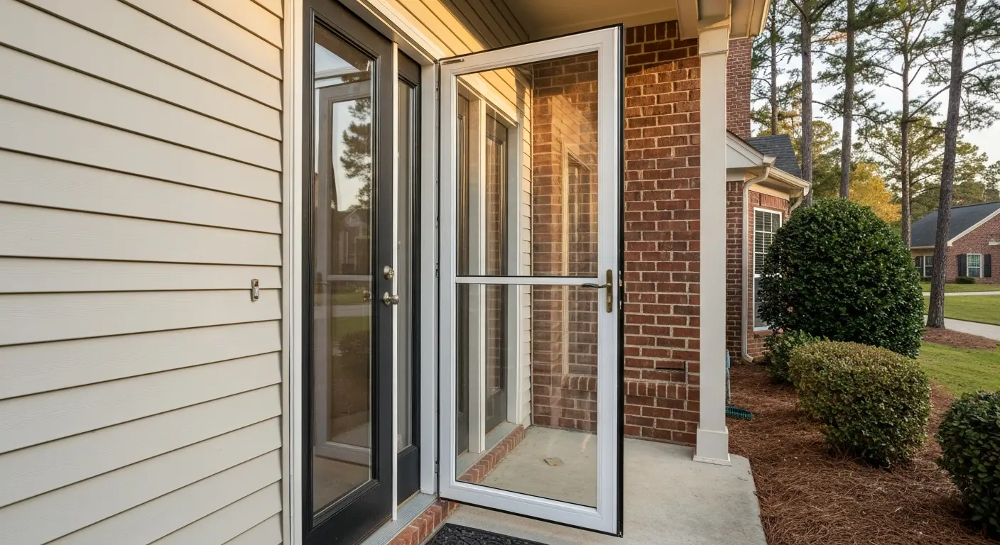 Storm door installation