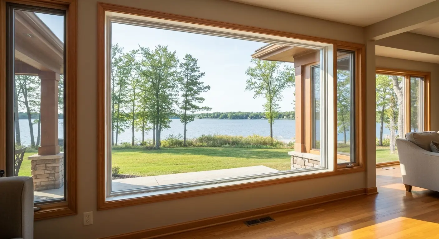 Picture window installation providing scenic views