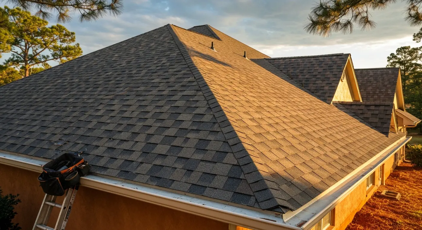 New asphalt shingle roof installation in Marietta