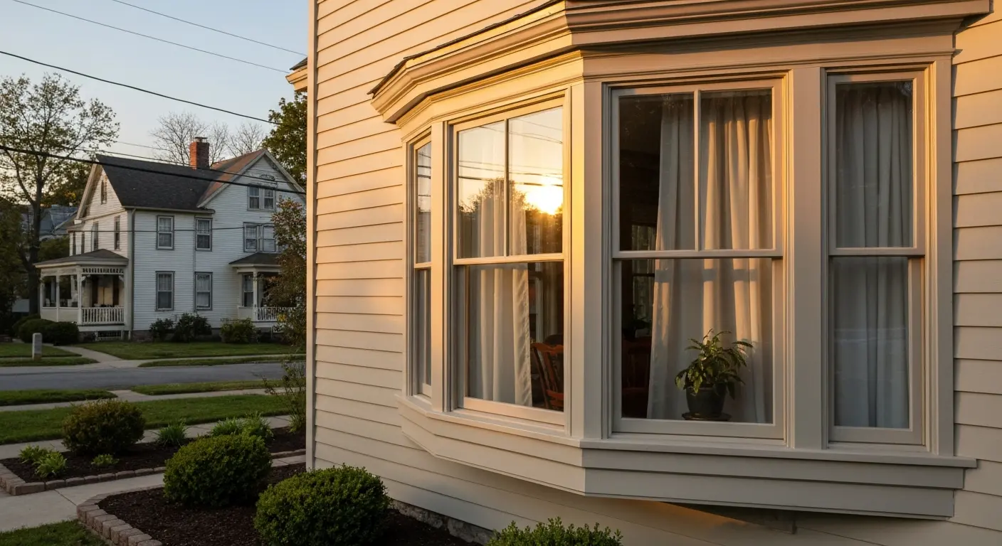 Bay window addition brightening living space