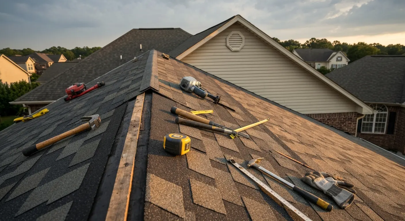 Storm damage roof repair