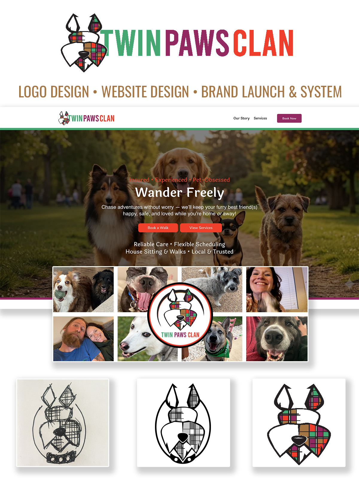 Twin Paws Clan brand board
