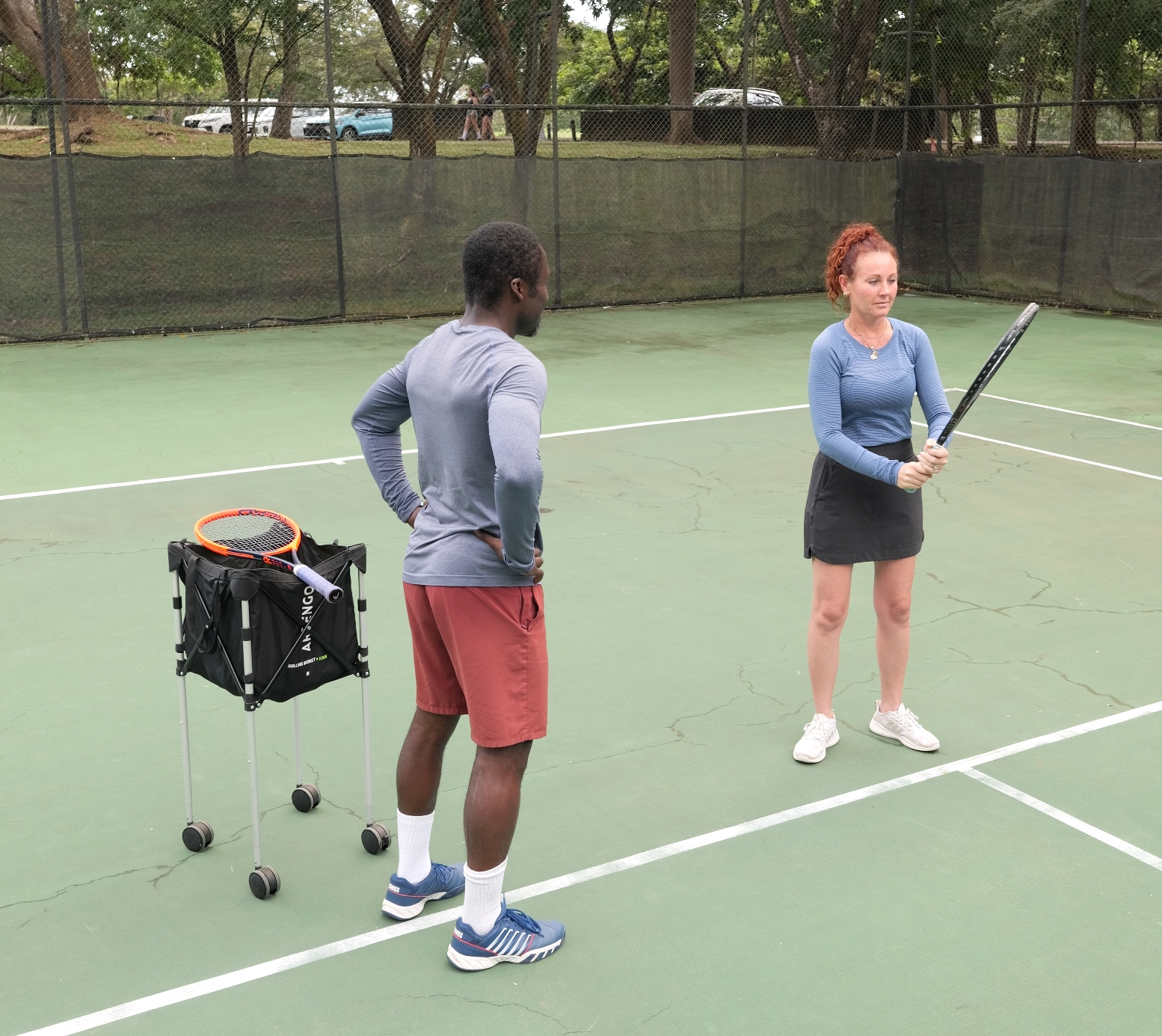 Tennis coaching session