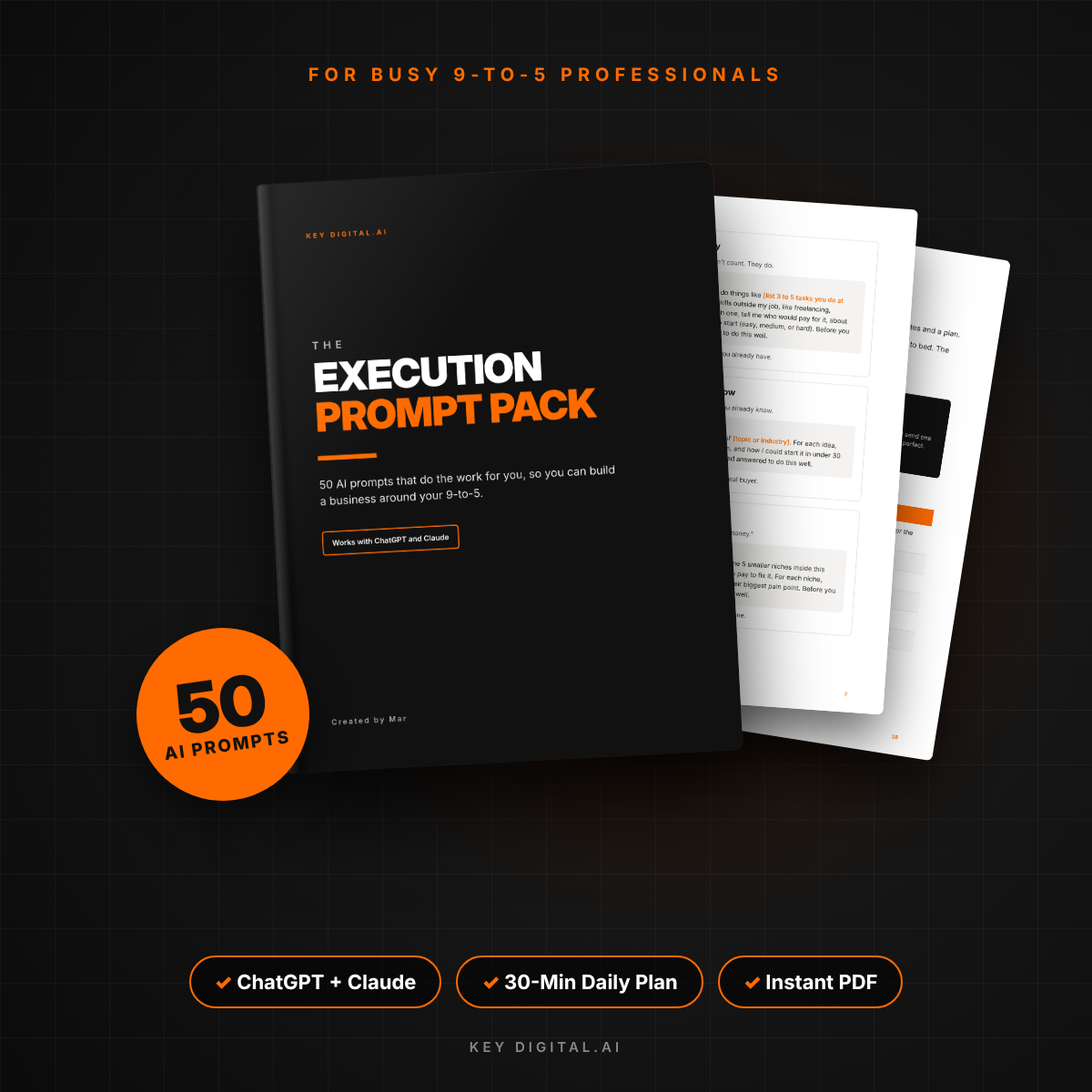 The Execution Prompt Pack — 50 AI prompts PDF cover