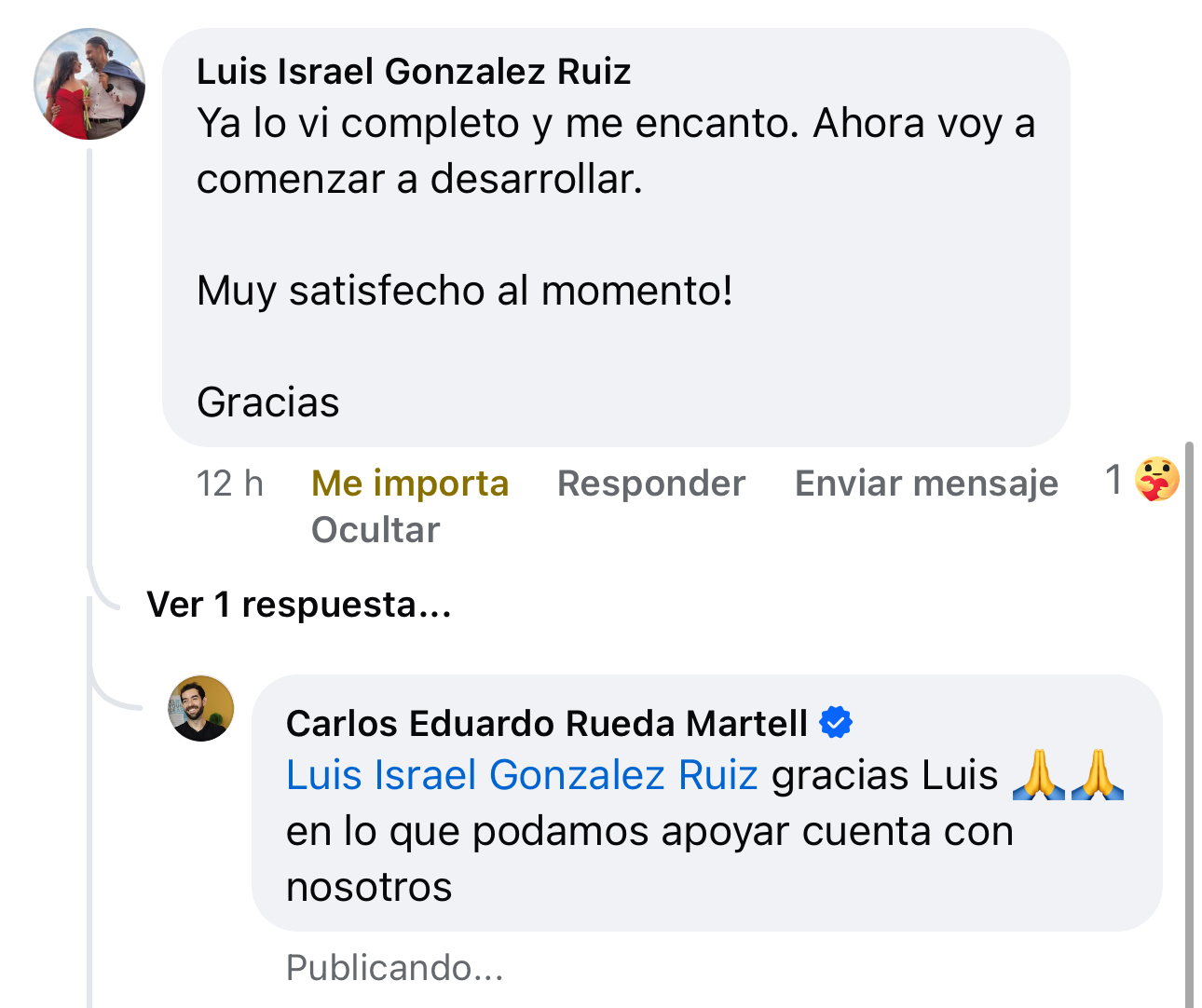 Testimonio de Luis Fernando Guzman: Esta buenisimo tu curso, felicidades!