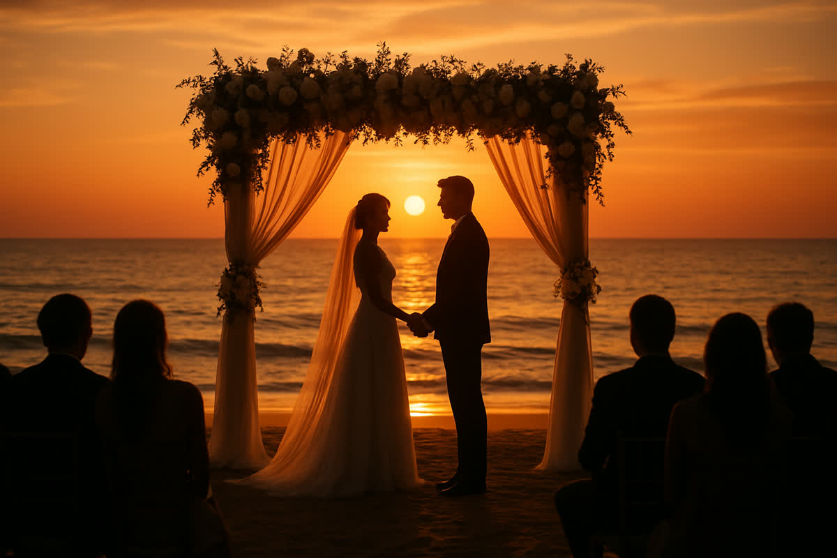 Destination celebration by the water