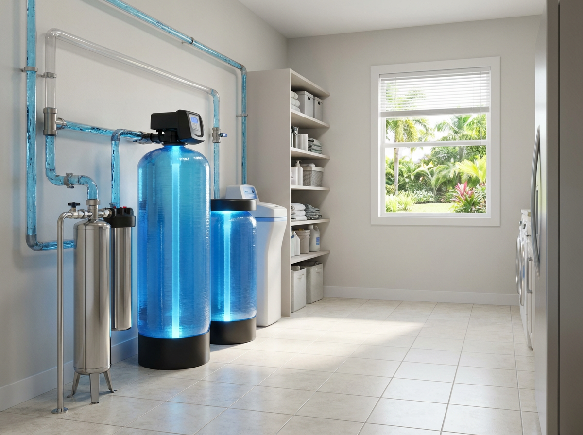 Professional water filtration system installation by Compass Plumbing in Pasco County