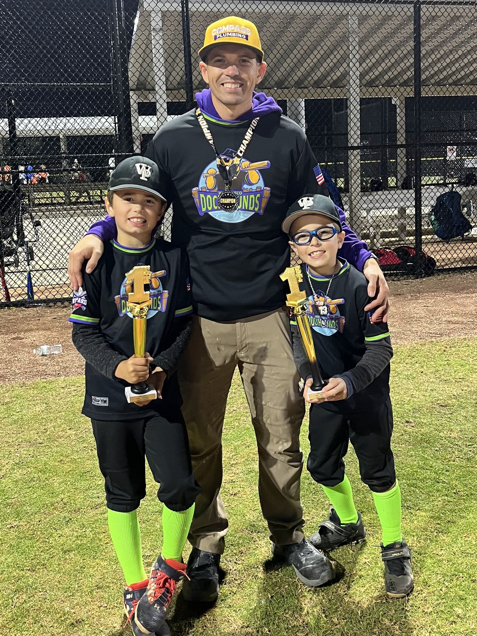 James Carson, owner of Compass Plumbing, with his two sons