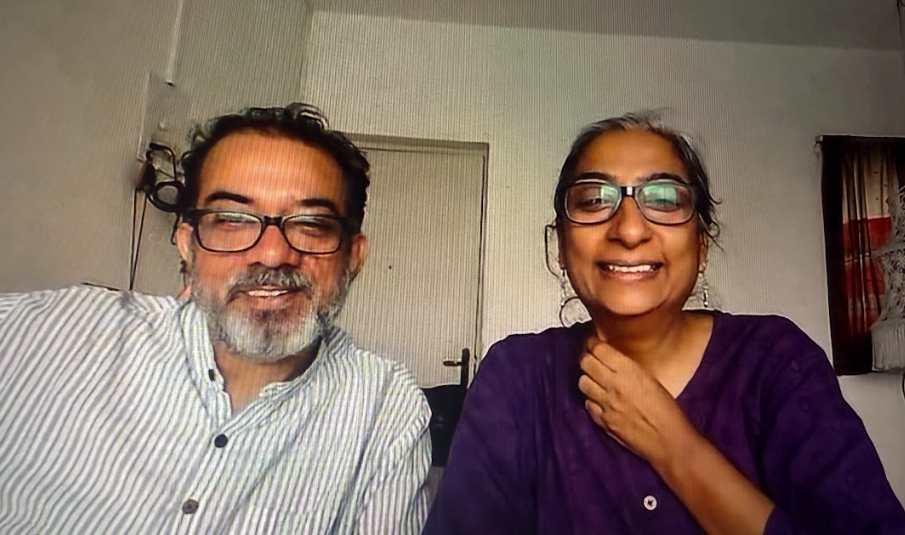 Certified Trainers Swati and Agyat leading online session smiling into the camera