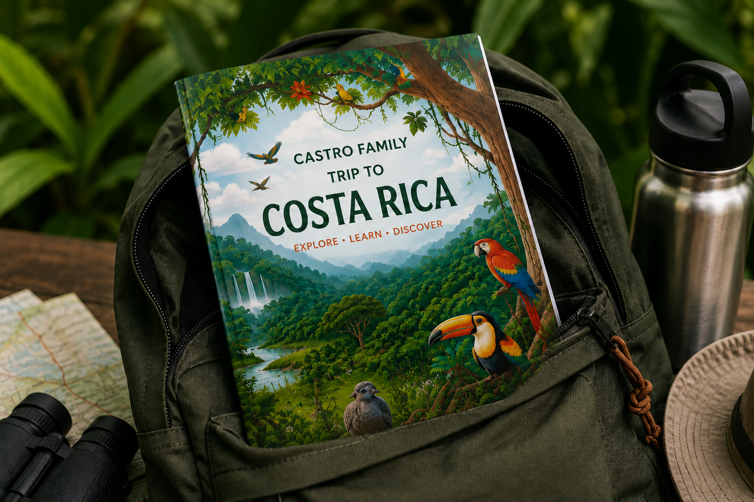 Costa Rica travel activity book cover
