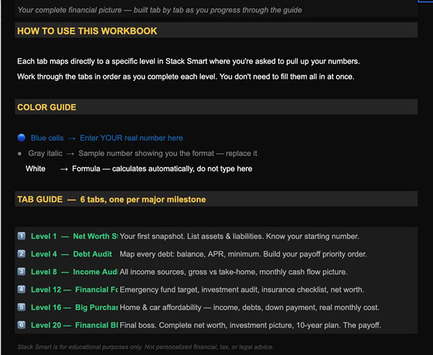 Companion workbook tab guide