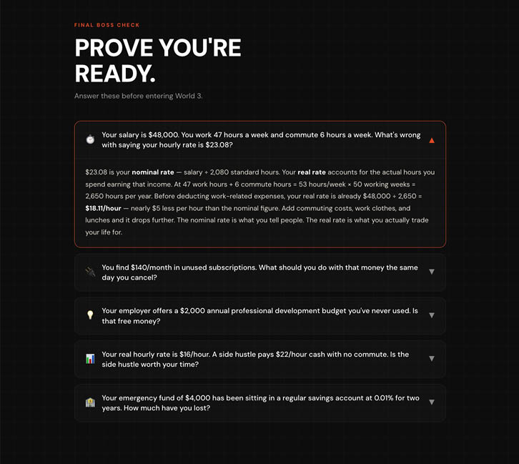 Final boss knowledge check with worked answer