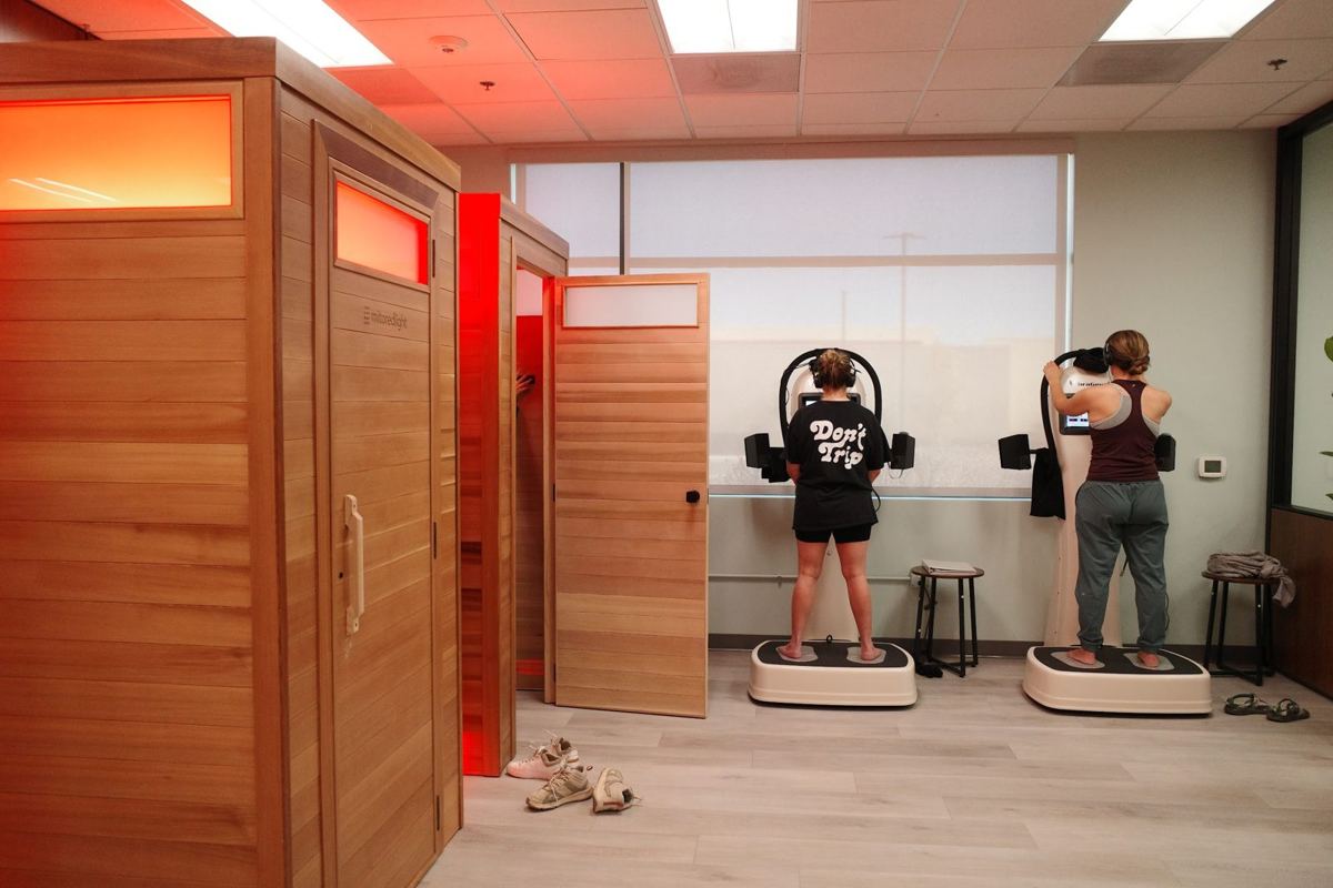Inside My HealthMatrix: red light therapy suites and vibration therapy stations
