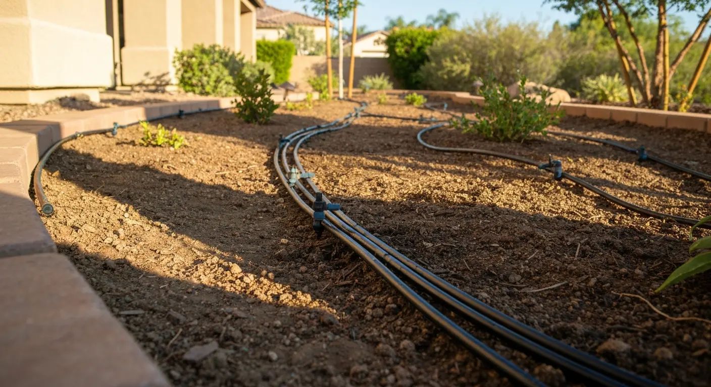 Drip irrigation and micro-sprinkler installation