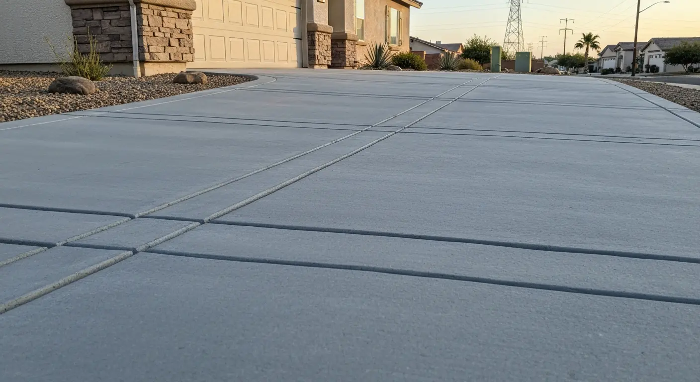 Concrete driveway in downtown Perris