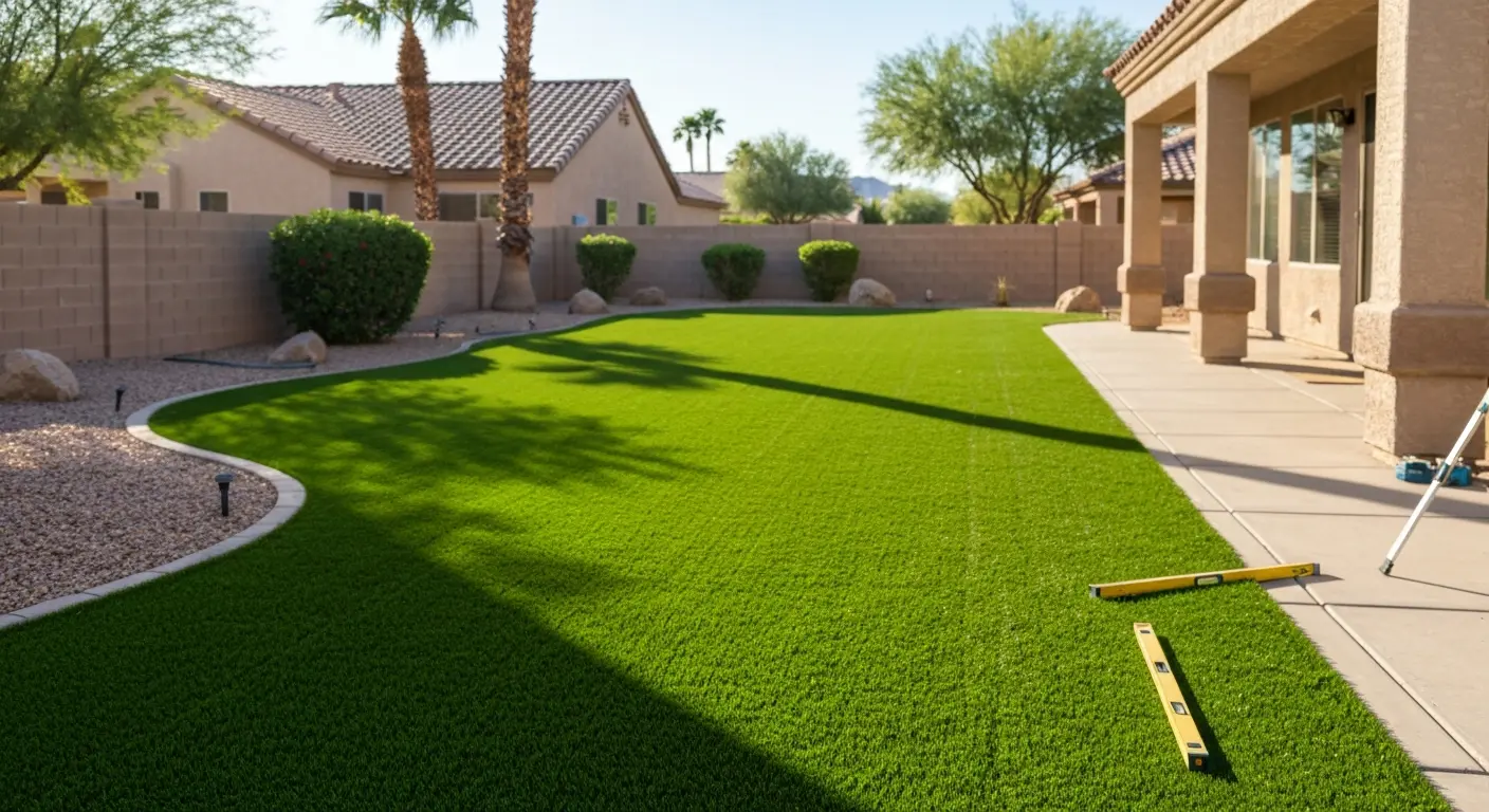 Artificial turf landscape