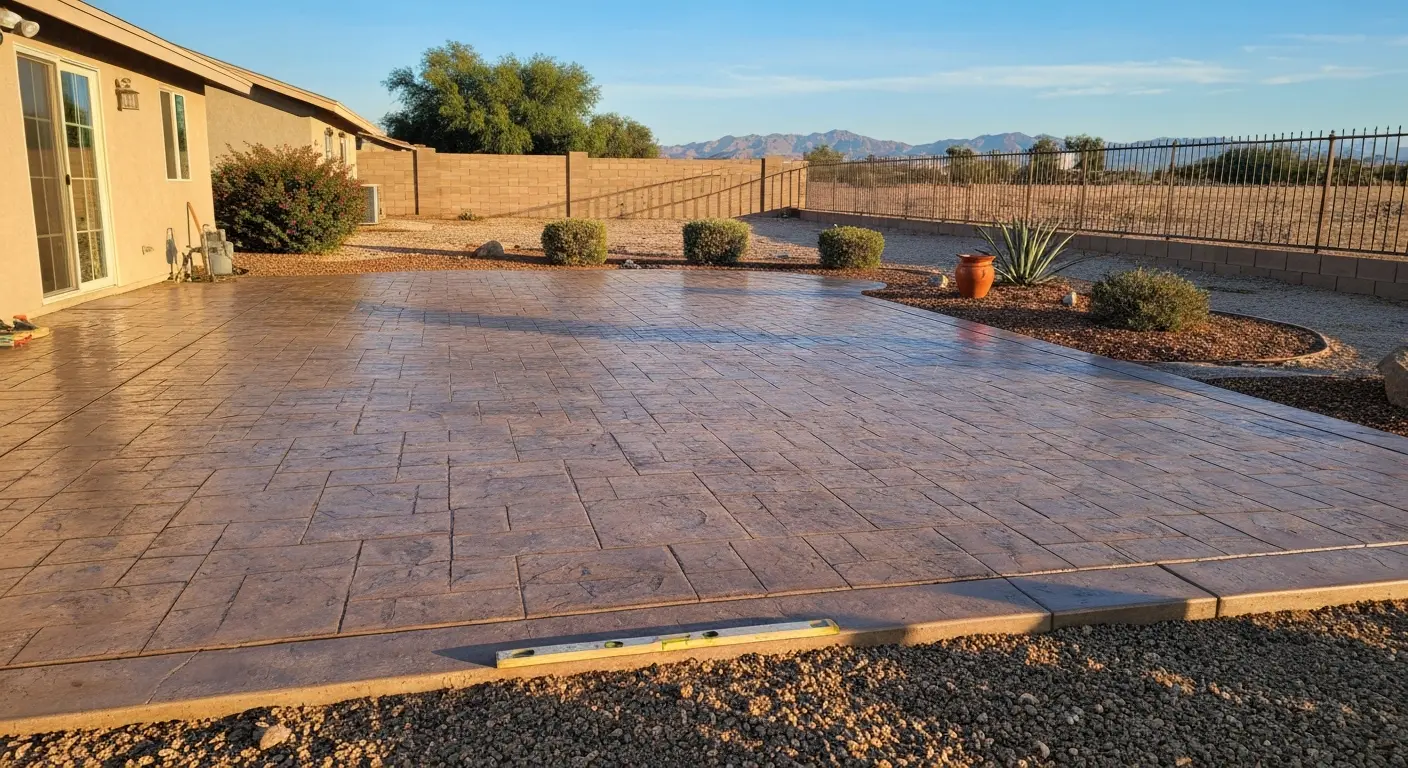 Stamped concrete patio in South Perris
