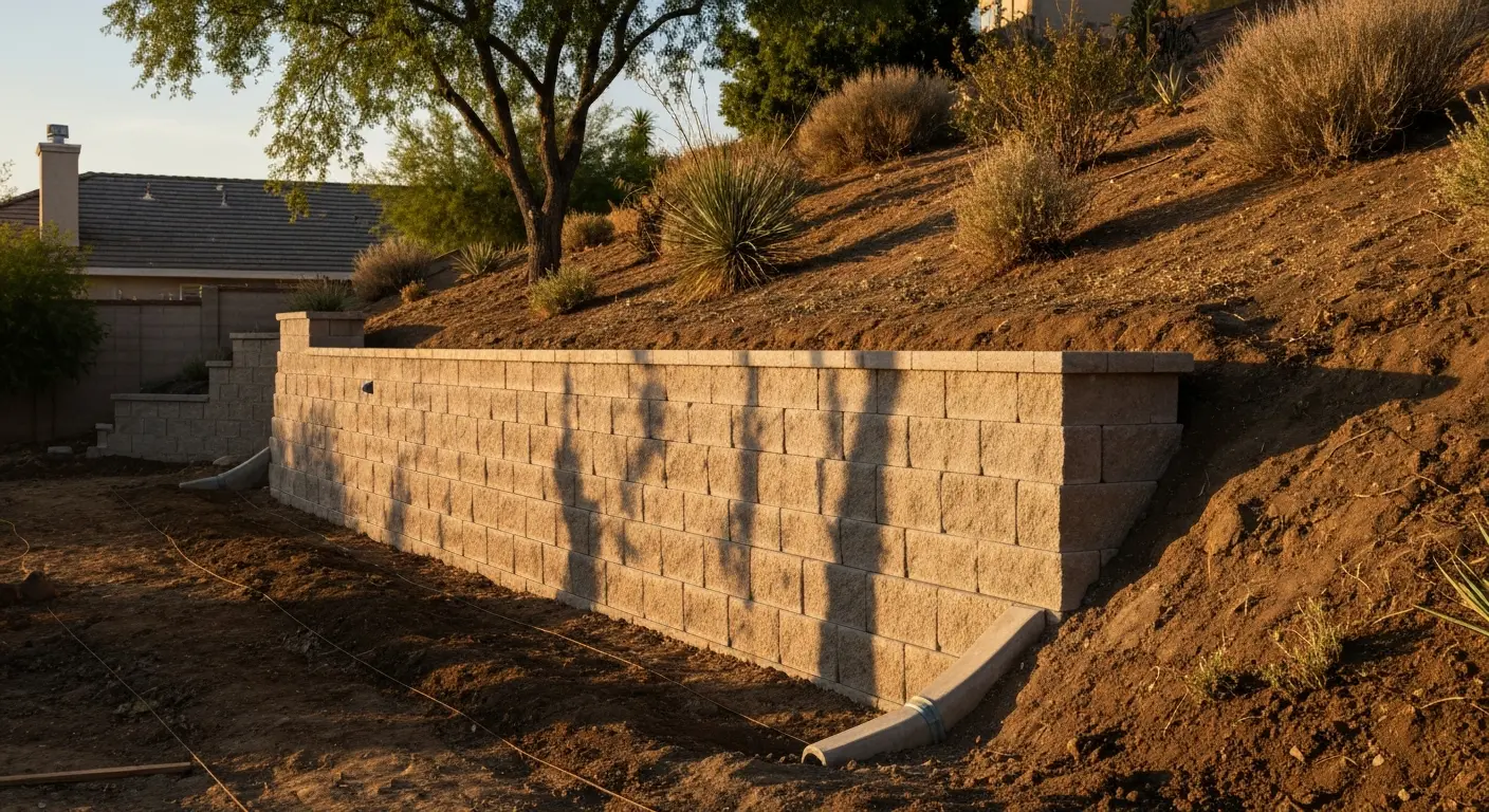 Retaining wall installation