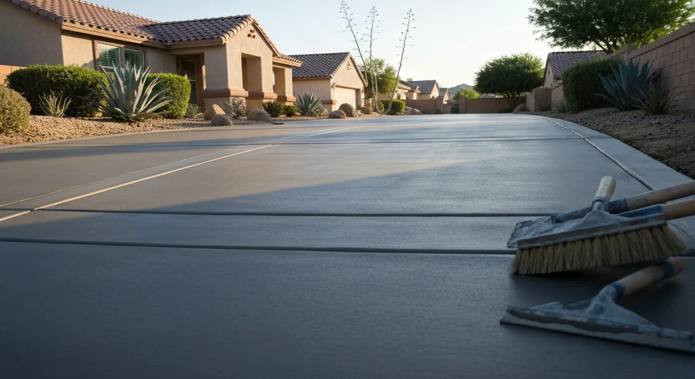 New concrete driveway
