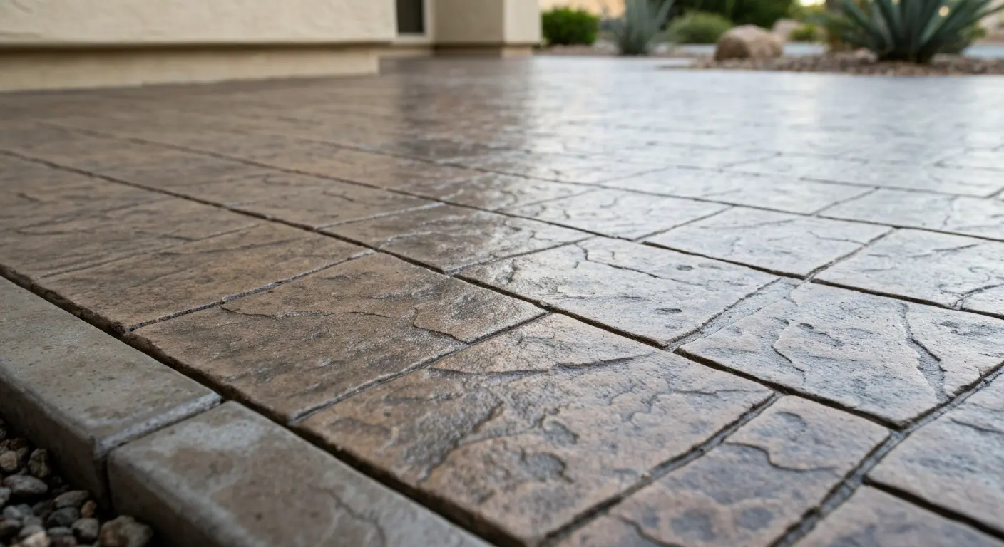 Stamped concrete texture detail